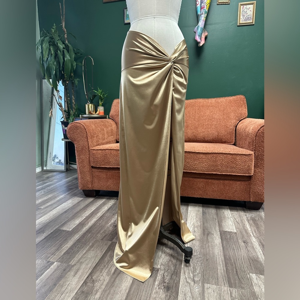 Gold knotted front legs for days maxi skirt